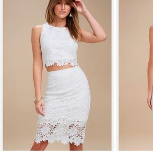 COPY - Lulus Look at Me Now Wow White Lace Two Piece Dress